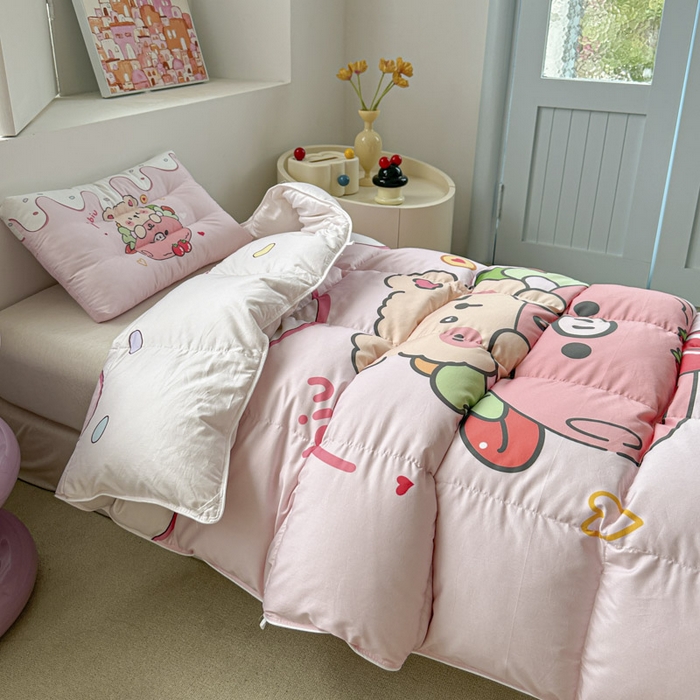 91家纺网 家纺一手货源 找家纺 暖羽屋羽绒馆 2025新款鹅绒被子 儿童羽绒被芯95白鹅绒 幼儿园冬被 学生羽绒被宿舍春秋被 猪猪熊