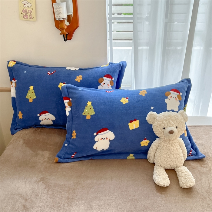 91家纺网 家纺一手货源 找家纺 寻米 2025新款高克重加厚保暖牛奶绒四件套-第二批 圣诞派对