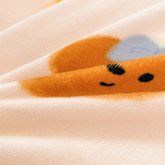 91家纺网 家纺一手货源 找家纺 寻米 2025新款高克重加厚保暖牛奶绒四件套-第二批 甜橘小熊