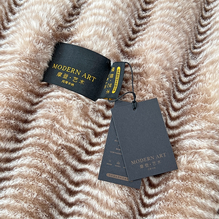 91家纺网 家纺一手货源 找家纺 凯轩毛毯网销专供 2025新款婚庆仿皮草彩波纹艺术毯毛毯毯子-彩波纹 彩波纹-咖啡棕