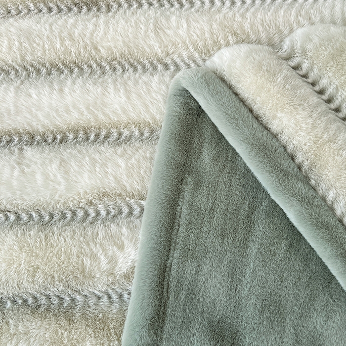 91家纺网 家纺一手货源 找家纺 凯轩毛毯网销专供 2025新款婚庆仿皮草彩波纹艺术毯毛毯毯子-彩波纹 彩波纹-浅绿