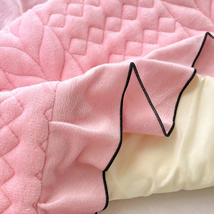 91家纺网 家纺一手货源 找家纺 （总）梦舒羽 2025新款牛奶绒夹棉花边枕套情侣双人加长枕芯套枕头套-轻奢