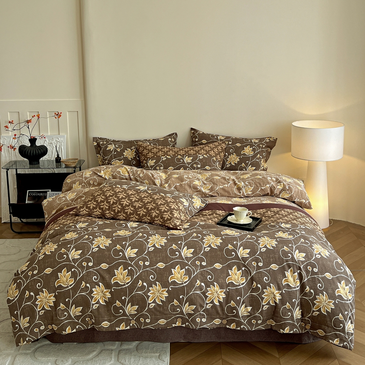 91家纺网 家纺一手货源 找家纺 （总）梵克保罗 2025新款亚麻纽扣款四件套