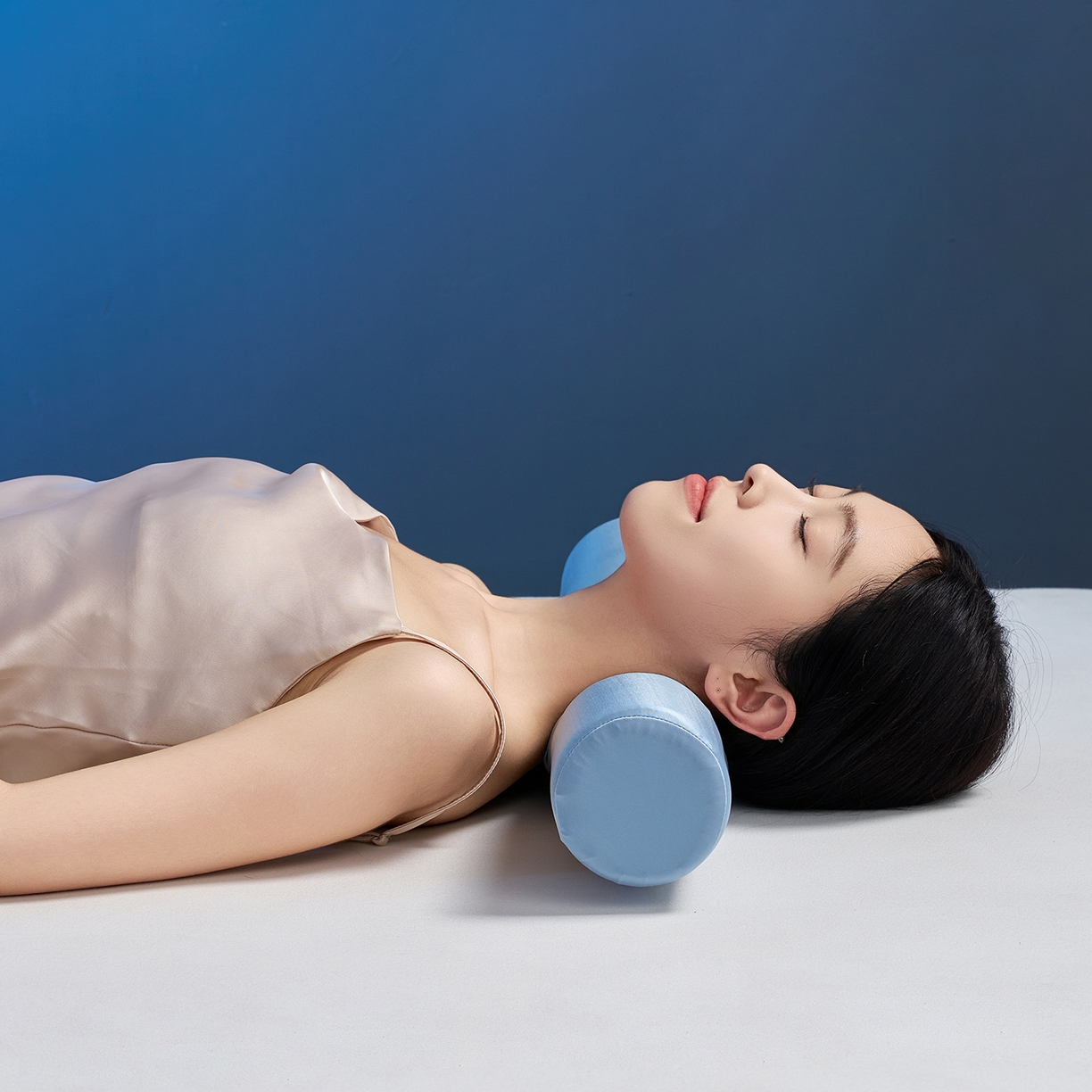 91家纺网 家纺一手货源 找家纺 乐可 2025新款零压记忆圆柱枕头枕芯 零压记忆-圆柱枕蓝