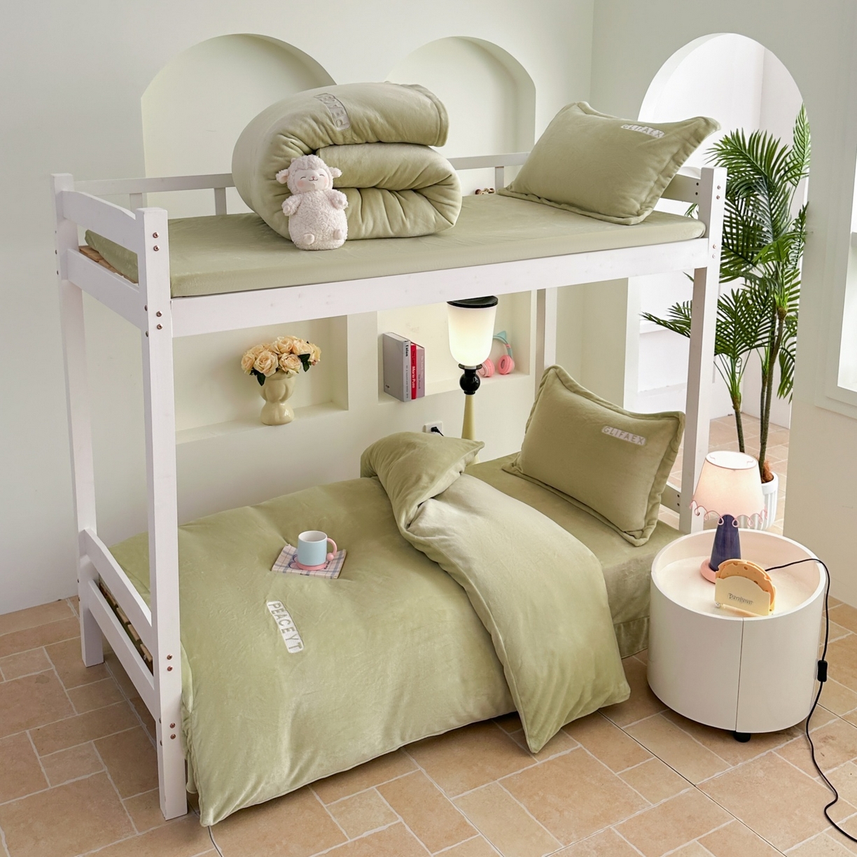 梓之赫 2025新款230克全消光牛奶绒三件套-简居 简居-绿