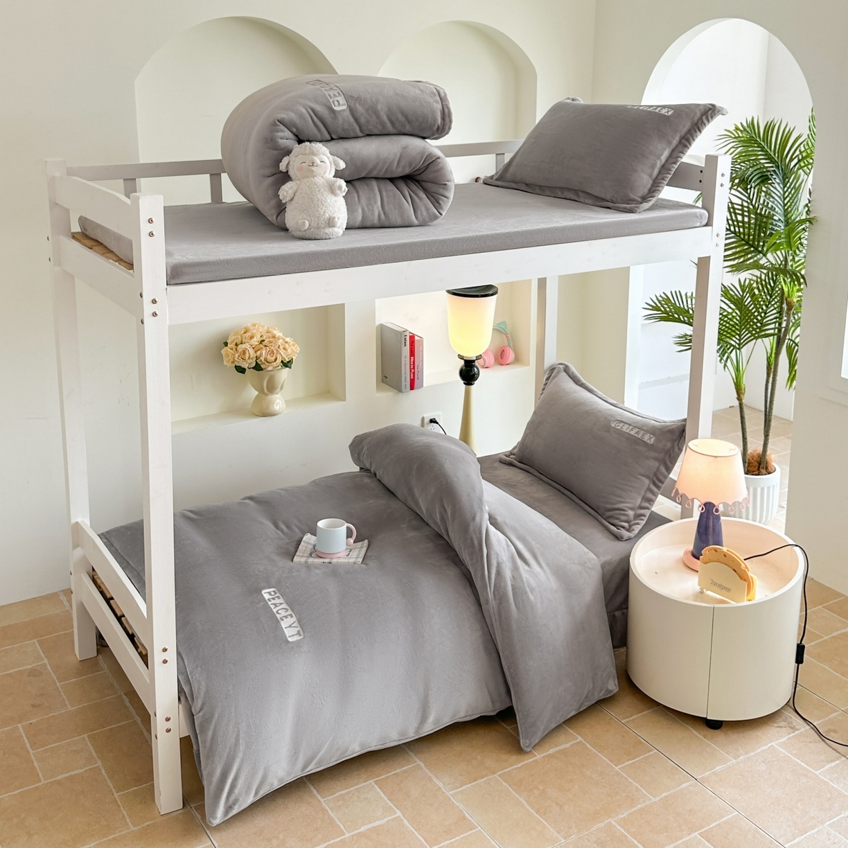 梓之赫 2025新款230克全消光牛奶绒三件套-简居 简居-灰