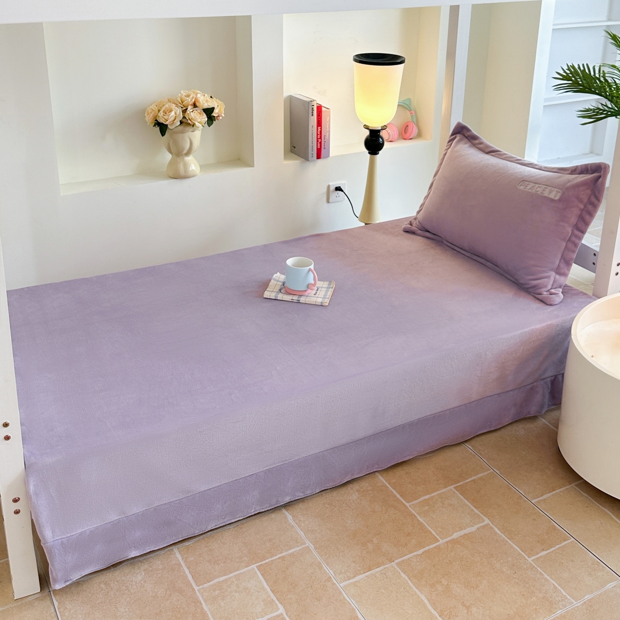 91家纺网 家纺一手货源 找家纺 梓之赫 2025新款230克全消光牛奶绒三件套-简居 简居-紫