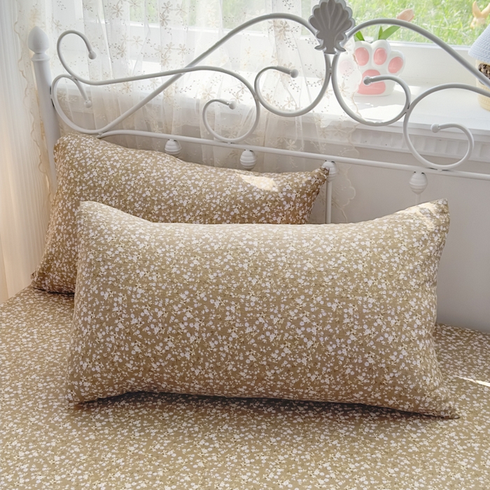 91家纺网 家纺一手货源 找家纺 爱彼家纺 2025新款水洗水洗棉印花床笠单品床笠床笠三件套风格一 花底碎星