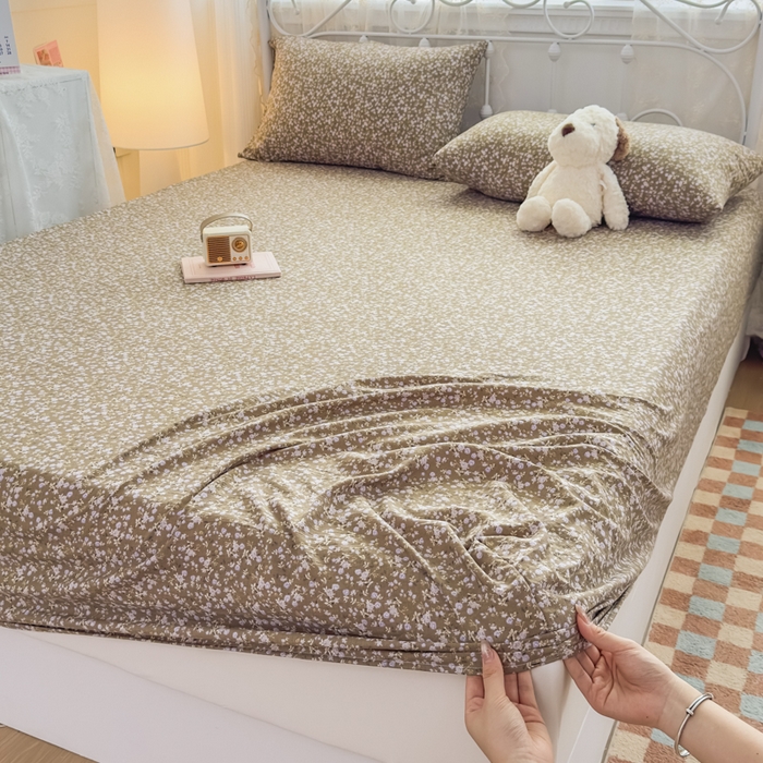 91家纺网 家纺一手货源 找家纺 爱彼家纺 2025新款水洗水洗棉印花床笠单品床笠床笠三件套风格一 花底碎星