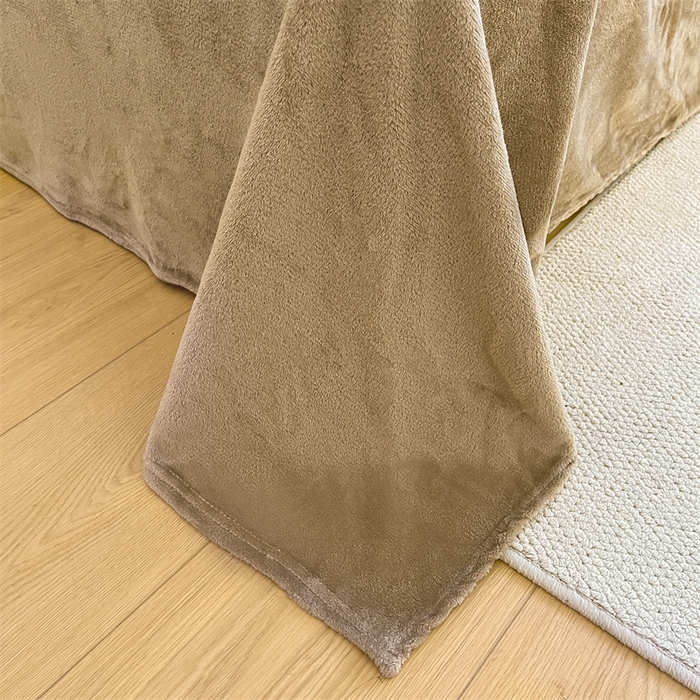 91家纺网 家纺一手货源 找家纺 寻米 2025新款高克重加厚保暖牛奶绒四件套-第二批 晚安小熊-咖