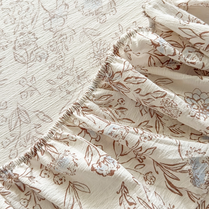 91家纺网 家纺一手货源 找家纺 爱彼家纺 2025新款水洗水洗棉印花床笠单品床笠床笠三件套风格一 花盏