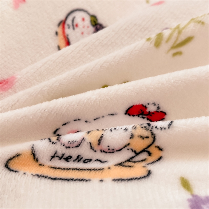 91家纺网 家纺一手货源 找家纺 寻米 2025新款高克重加厚保暖牛奶绒四件套-第二批 小狗茶园-粉