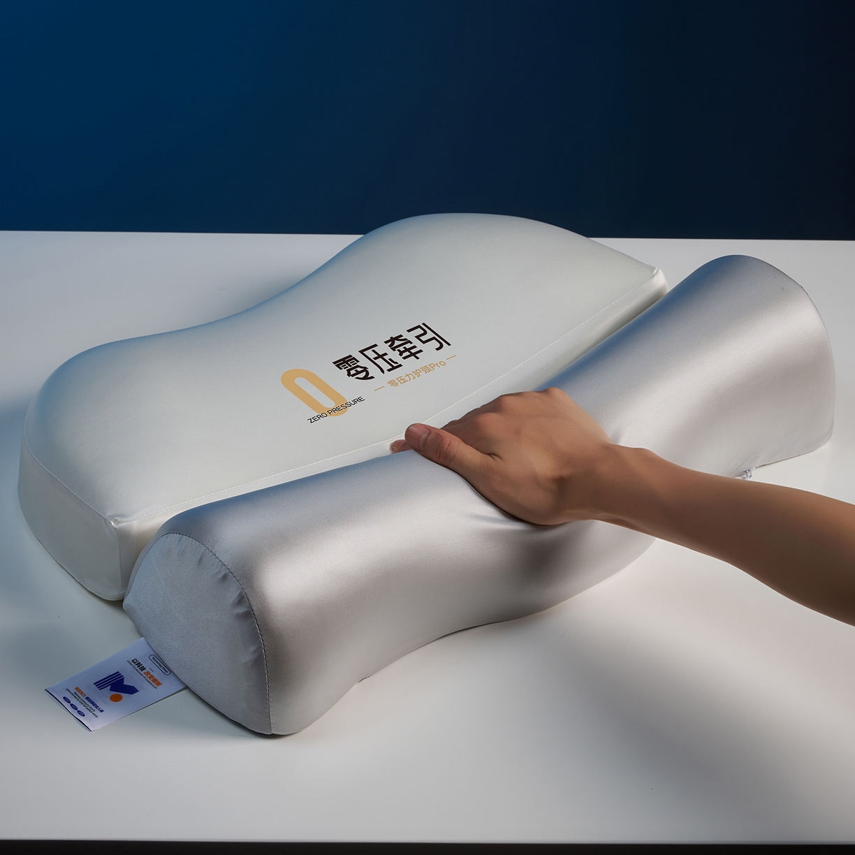 91家纺网 家纺一手货源 找家纺 乐可 2025新款零压记忆牵引枕头枕芯 零压记忆-牵引枕灰