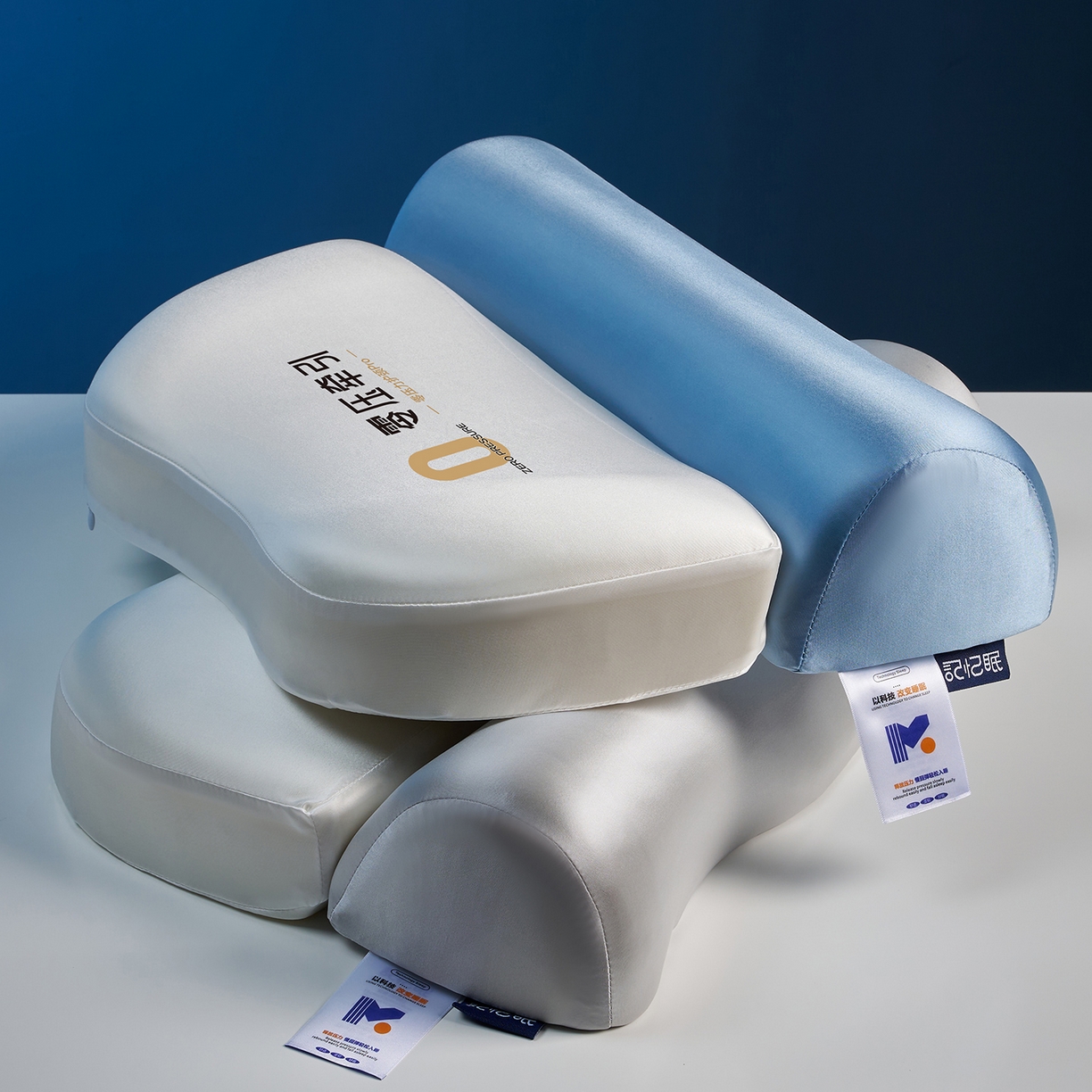 91家纺网 家纺一手货源 找家纺 乐可 2025新款零压记忆牵引枕头枕芯 零压记忆-牵引枕蓝