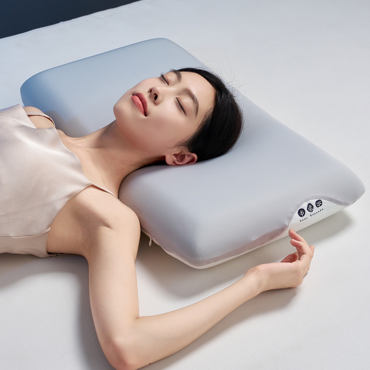 乐可 2025新款生物基艾草零度绵枕头枕芯 生物基艾草零度绵枕灰