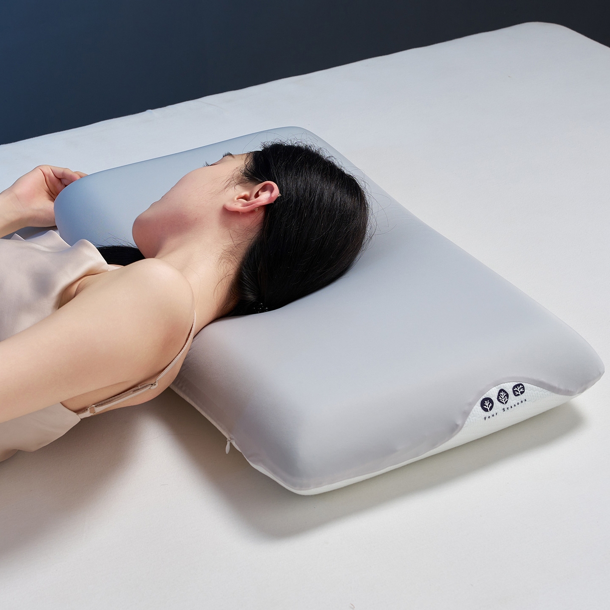 91家纺网 家纺一手货源 找家纺 乐可 2025新款生物基艾草零度绵枕头枕芯 生物基艾草零度绵枕灰