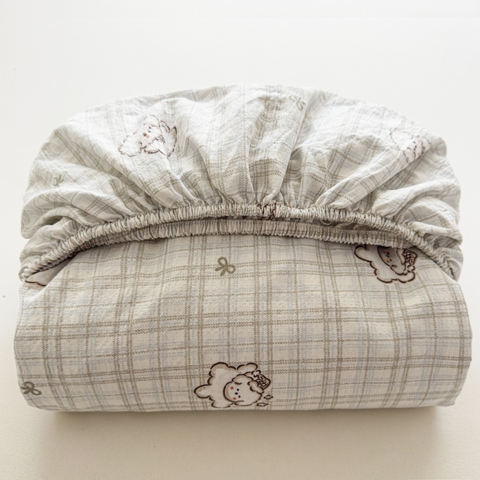 91家纺网 家纺一手货源 找家纺 爱彼家纺 2025新款水洗水洗棉印花床笠单品床笠床笠三件套风格一 小甜狗