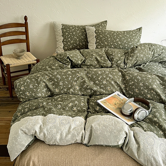 91家纺网 家纺一手货源 找家纺 （总）梵克保罗 2025新款亚麻复古花边系列四件套