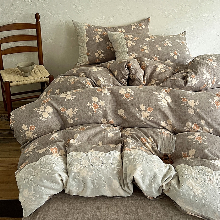 91家纺网 家纺一手货源 找家纺 （总）梵克保罗 2025新款亚麻复古花边系列四件套