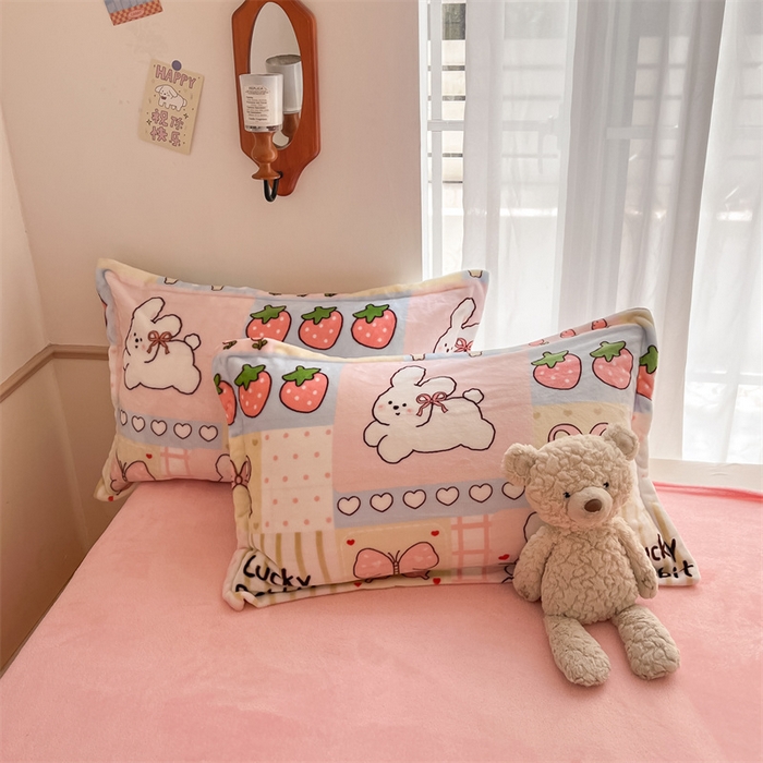 91家纺网 家纺一手货源 找家纺 寻米 2025新款高克重加厚保暖牛奶绒四件套-第二批 幸运兔