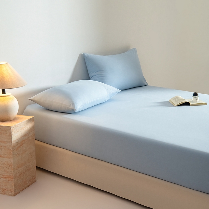 91家纺网 家纺一手货源 找家纺 Mr.pig猪先生水洗棉 2025新款A类50支双股全棉纯棉贡缎磨毛单床笠床笠单件 挪威蓝