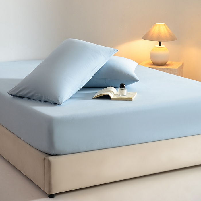 91家纺网 家纺一手货源 找家纺 Mr.pig猪先生水洗棉 2025新款A类50支双股全棉纯棉贡缎磨毛单床笠床笠单件 挪威蓝