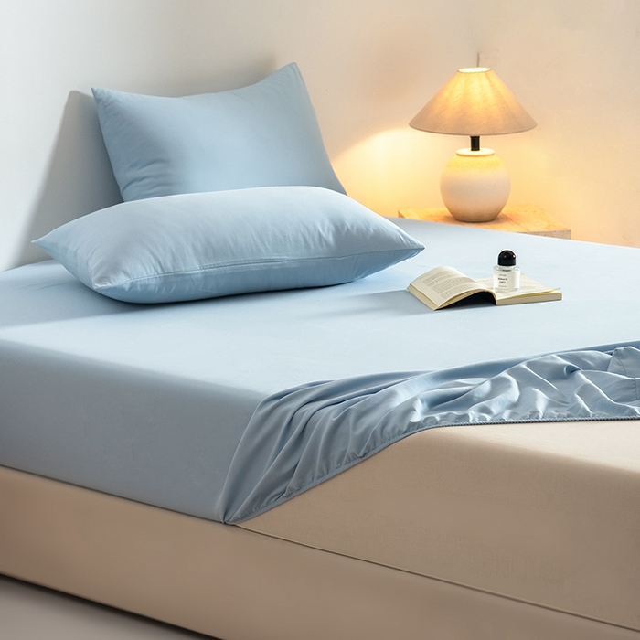 91家纺网 家纺一手货源 找家纺 Mr.pig猪先生水洗棉 2025新款A类50支双股全棉纯棉贡缎磨毛单床笠床笠单件 挪威蓝