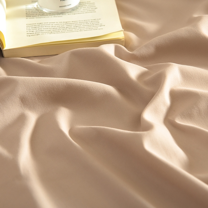 91家纺网 家纺一手货源 找家纺 Mr.pig猪先生水洗棉 2025新款A类50支双股全棉纯棉贡缎磨毛单床笠床笠单件 奶茶香槟