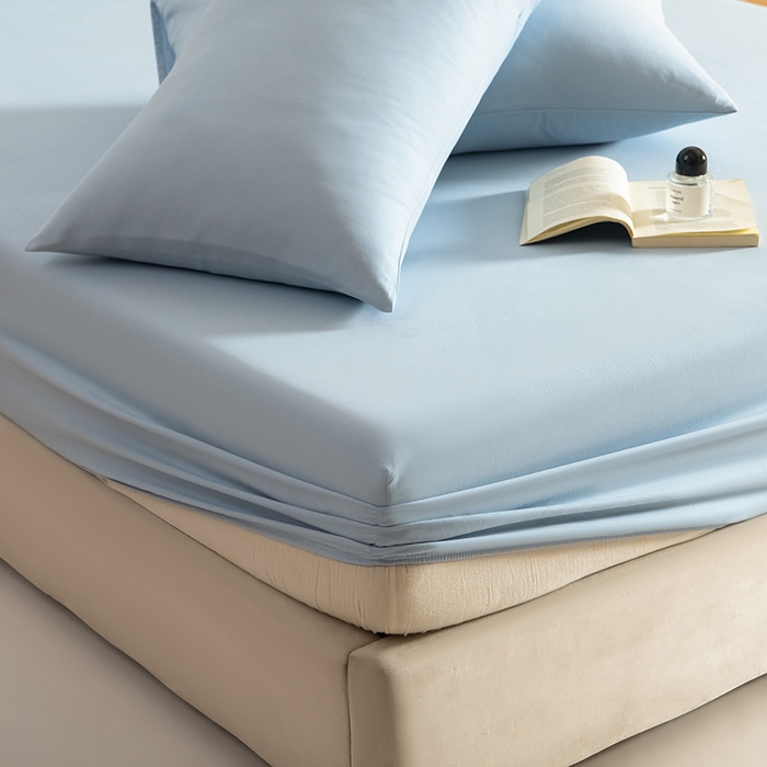 91家纺网 家纺一手货源 找家纺 Mr.pig猪先生水洗棉 2025新款A类50支双股全棉纯棉贡缎磨毛单床笠床笠单件 挪威蓝