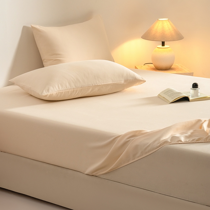 91家纺网 家纺一手货源 找家纺 Mr.pig猪先生水洗棉 2025新款A类50支双股全棉纯棉贡缎磨毛单床笠床笠单件 透玉粉