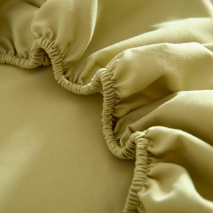 91家纺网 家纺一手货源 找家纺 Mr.pig猪先生水洗棉 2025新款A类50支双股全棉纯棉贡缎磨毛单床笠床笠单件 莫兰绿