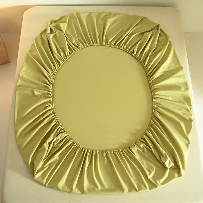 91家纺网 家纺一手货源 找家纺 Mr.pig猪先生水洗棉 2025新款A类50支双股全棉纯棉贡缎磨毛单床笠床笠单件 莫兰绿