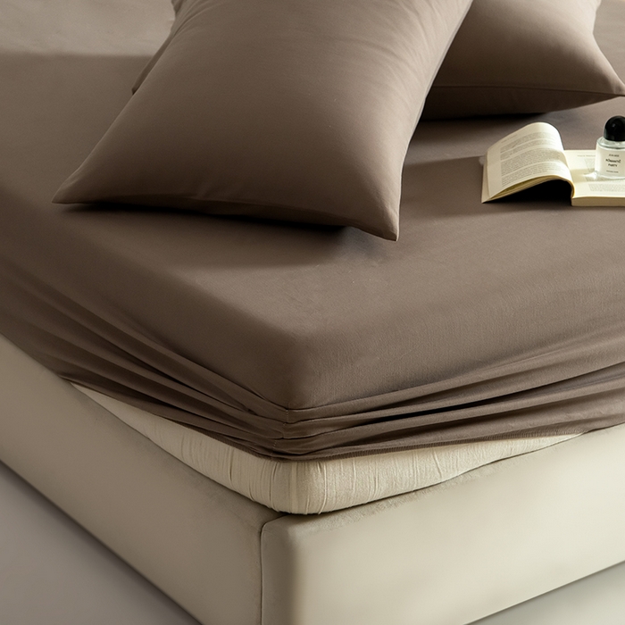 91家纺网 家纺一手货源 找家纺 Mr.pig猪先生水洗棉 2025新款A类50支双股全棉纯棉贡缎磨毛单床笠床笠单件 沙尘灰