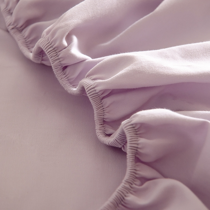 91家纺网 家纺一手货源 找家纺 Mr.pig猪先生水洗棉 2025新款A类50支双股全棉纯棉贡缎磨毛单床笠床笠单件 郁金香紫