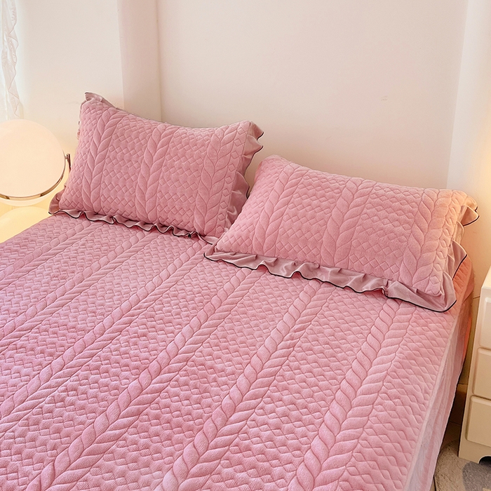 91家纺网 家纺一手货源 找家纺 （总）梦舒羽 2025新款牛奶绒花边夹棉枕套单人宿舍枕芯套枕头套一对-轻奢