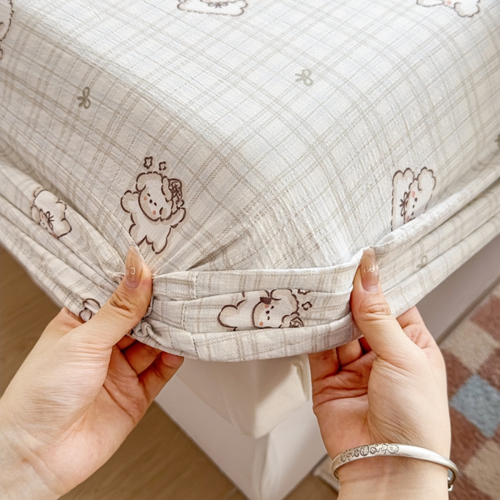 91家纺网 家纺一手货源 找家纺 （总）爱彼家纺 2025新款水洗水洗棉印花床笠单品床笠床笠三件套风格二