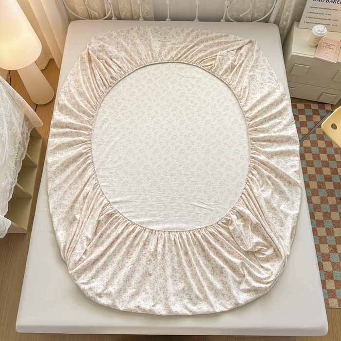 91家纺网 家纺一手货源 找家纺 爱彼家纺 2025新款水洗水洗棉印花床笠单品床笠床笠三件套风格二 浅粉碎花