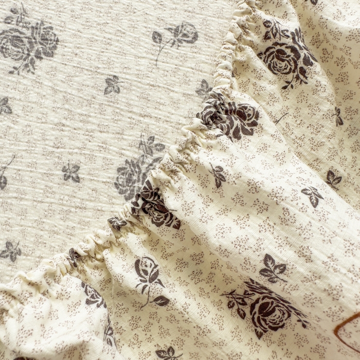 91家纺网 家纺一手货源 找家纺 爱彼家纺 2025新款水洗水洗棉印花床笠单品床笠床笠三件套风格二 玫瑰絮