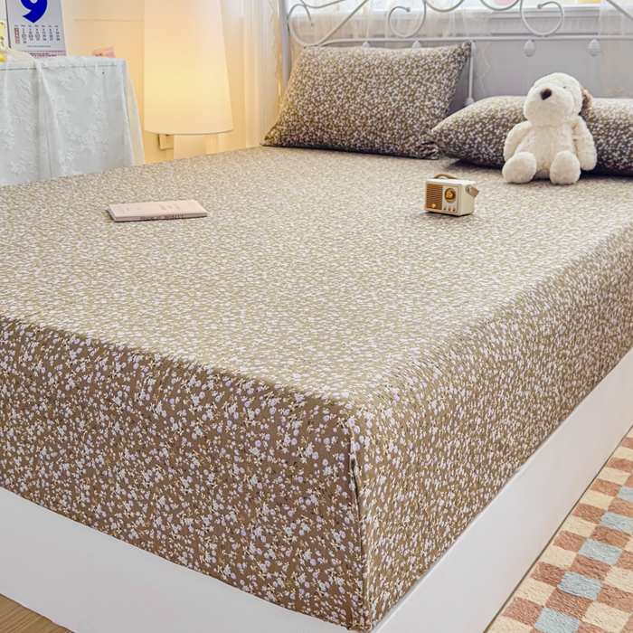 91家纺网 家纺一手货源 找家纺 爱彼家纺 2025新款水洗水洗棉印花床笠单品床笠床笠三件套风格二 花底碎星