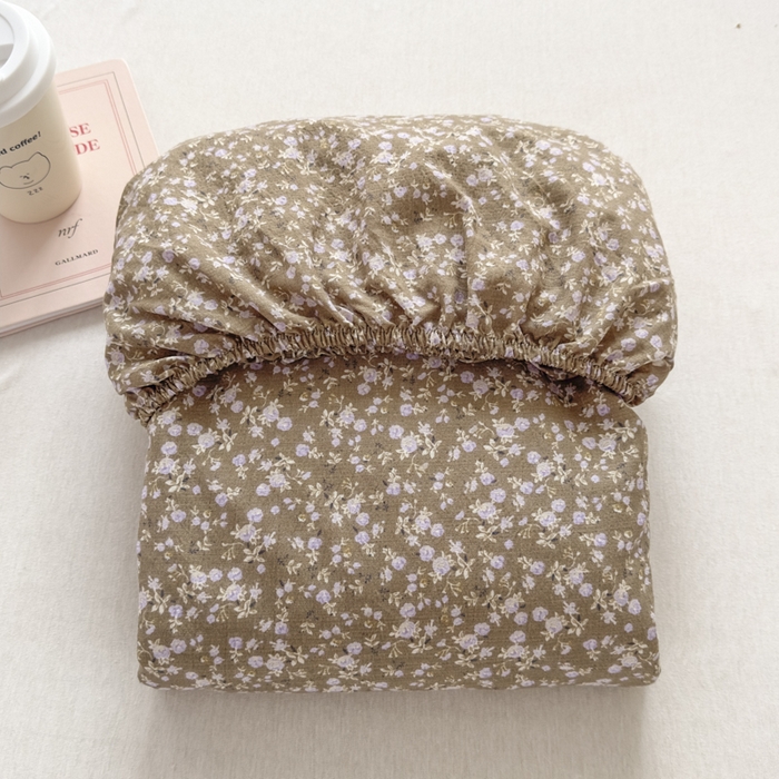 91家纺网 家纺一手货源 找家纺 爱彼家纺 2025新款水洗水洗棉印花床笠单品床笠床笠三件套风格二 花底碎星