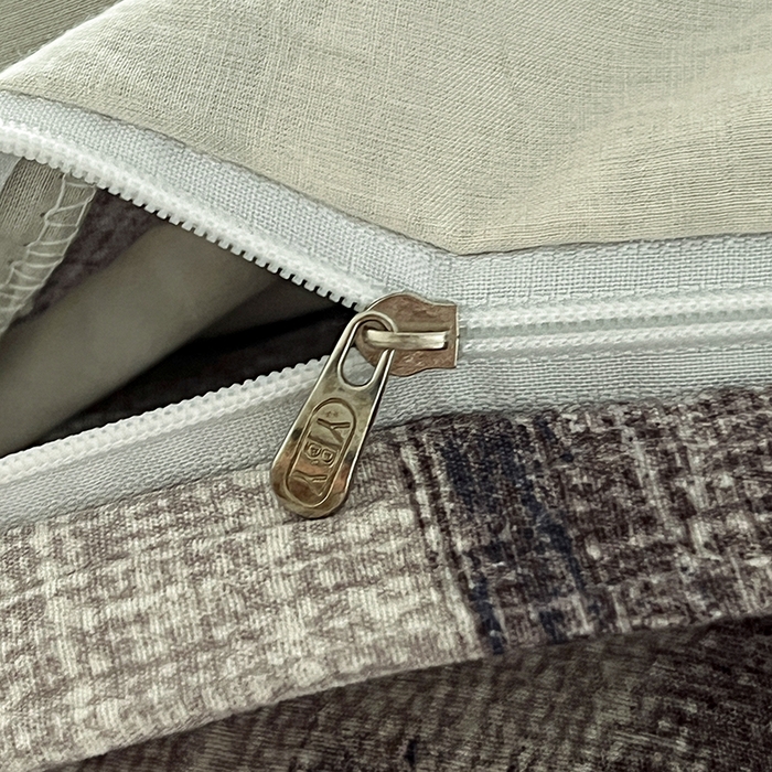 91家纺网 家纺一手货源 找家纺 梵克保罗 2025新款亚麻复古花边系列四件套 方格灰