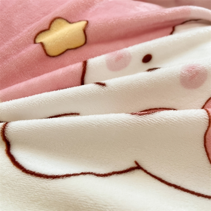 91家纺网 家纺一手货源 找家纺 寻米 2025新款高克重加厚保暖牛奶绒四件套-第二批 云朵小兔