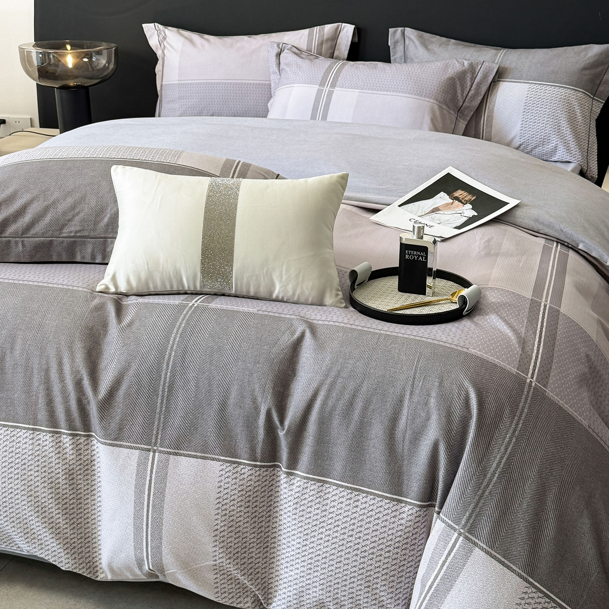 91家纺网 家纺一手货源 找家纺 （总）梵克保罗 2025秋冬新款数码印花全棉磨毛单被套三件套四件套系列