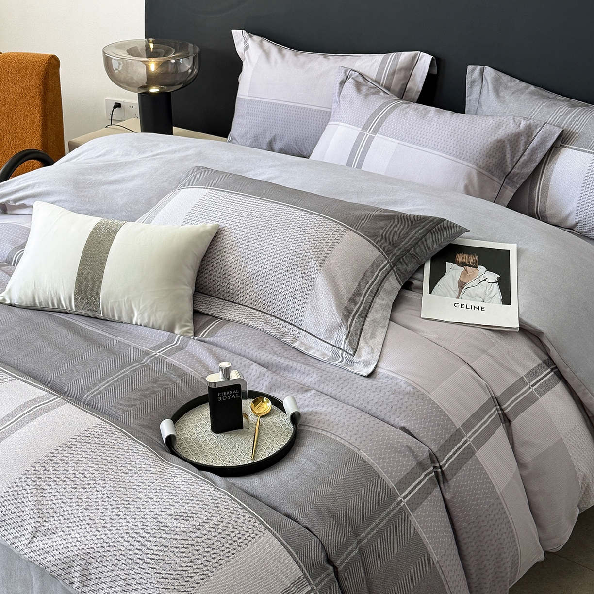 91家纺网 家纺一手货源 找家纺 （总）梵克保罗 2025秋冬新款数码印花全棉磨毛单被套三件套四件套系列