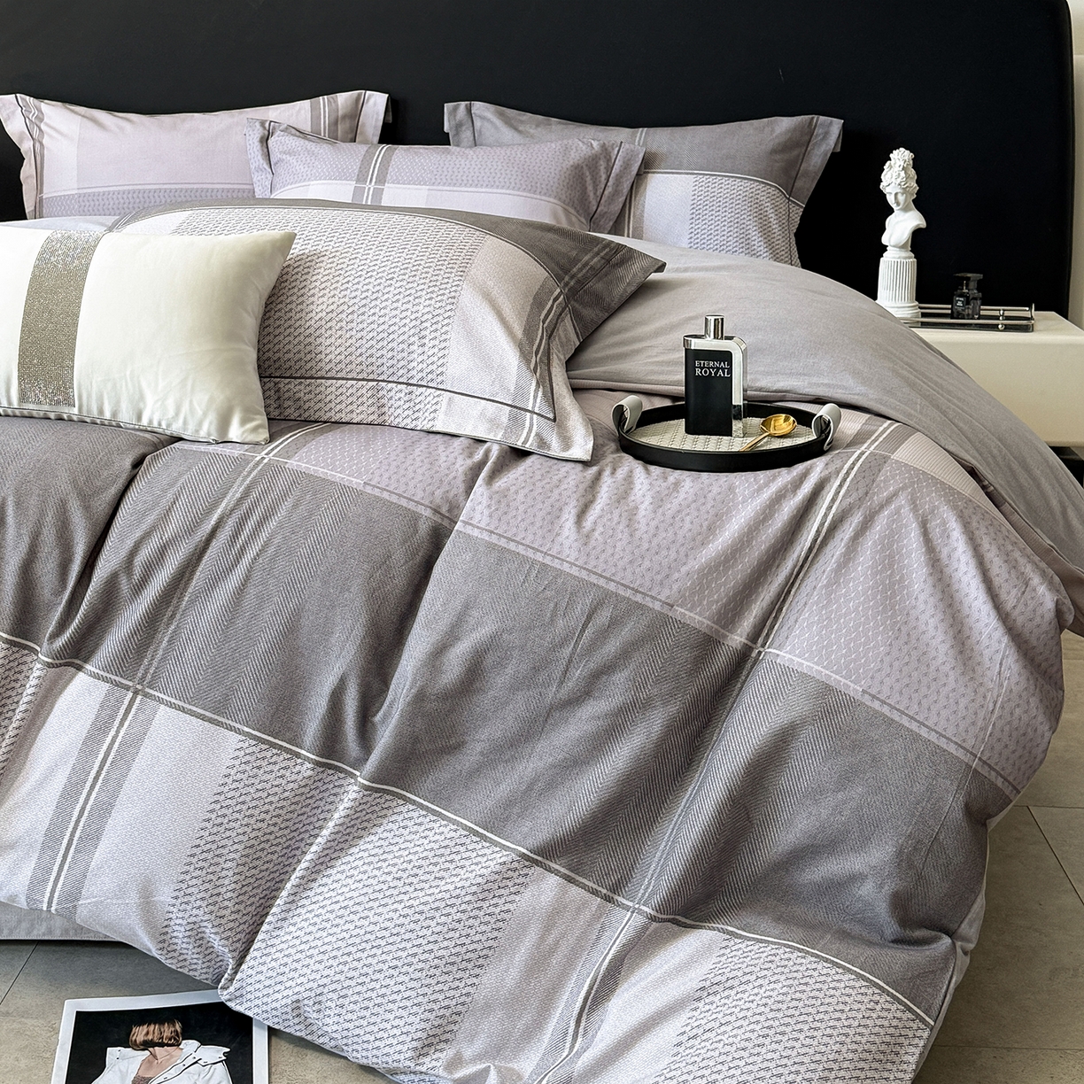 91家纺网 家纺一手货源 找家纺 （总）梵克保罗 2025秋冬新款数码印花全棉磨毛单被套三件套四件套系列