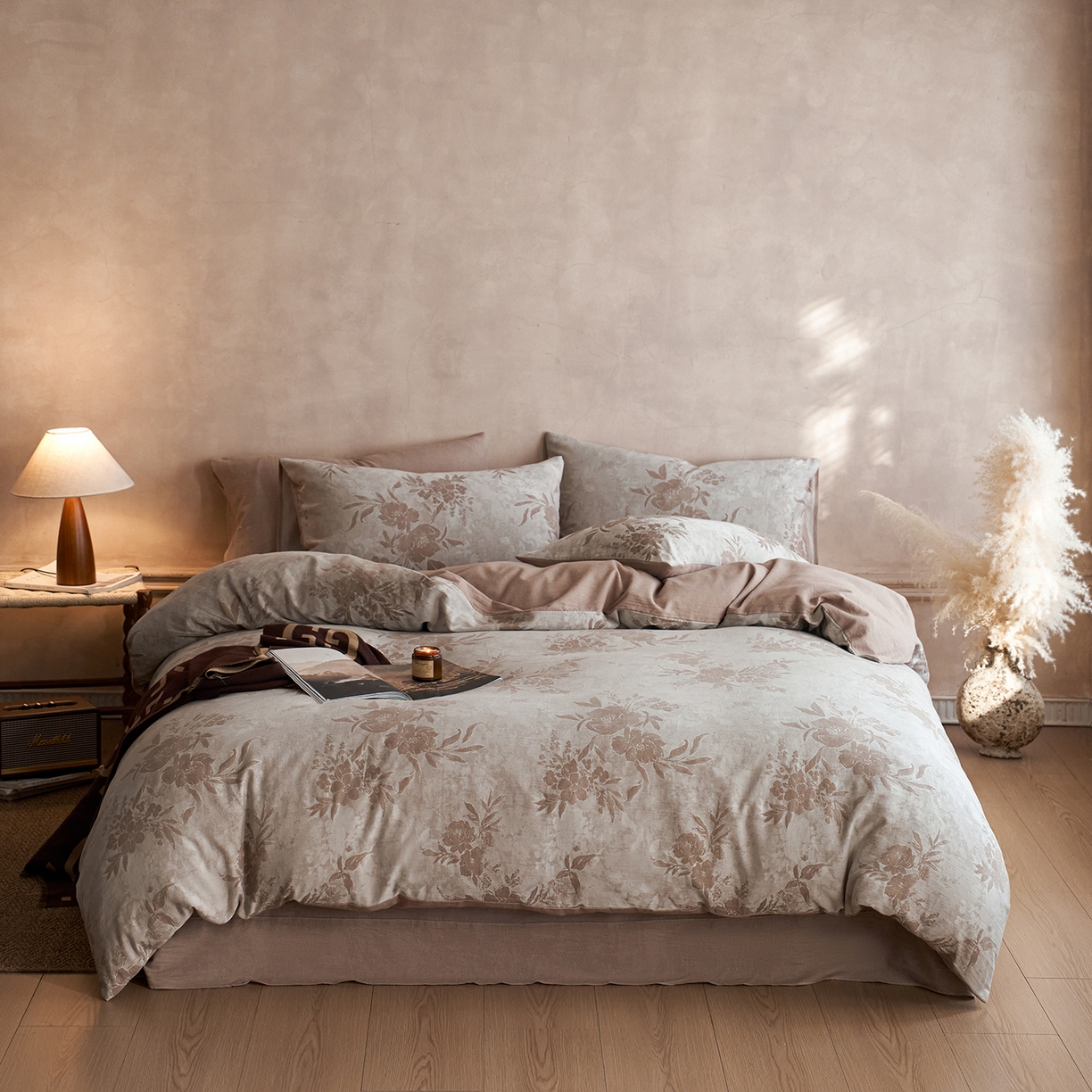 91家纺网 家纺一手货源 找家纺 （总）梵克保罗 2025秋冬新款全棉水洗色织大提花四件套