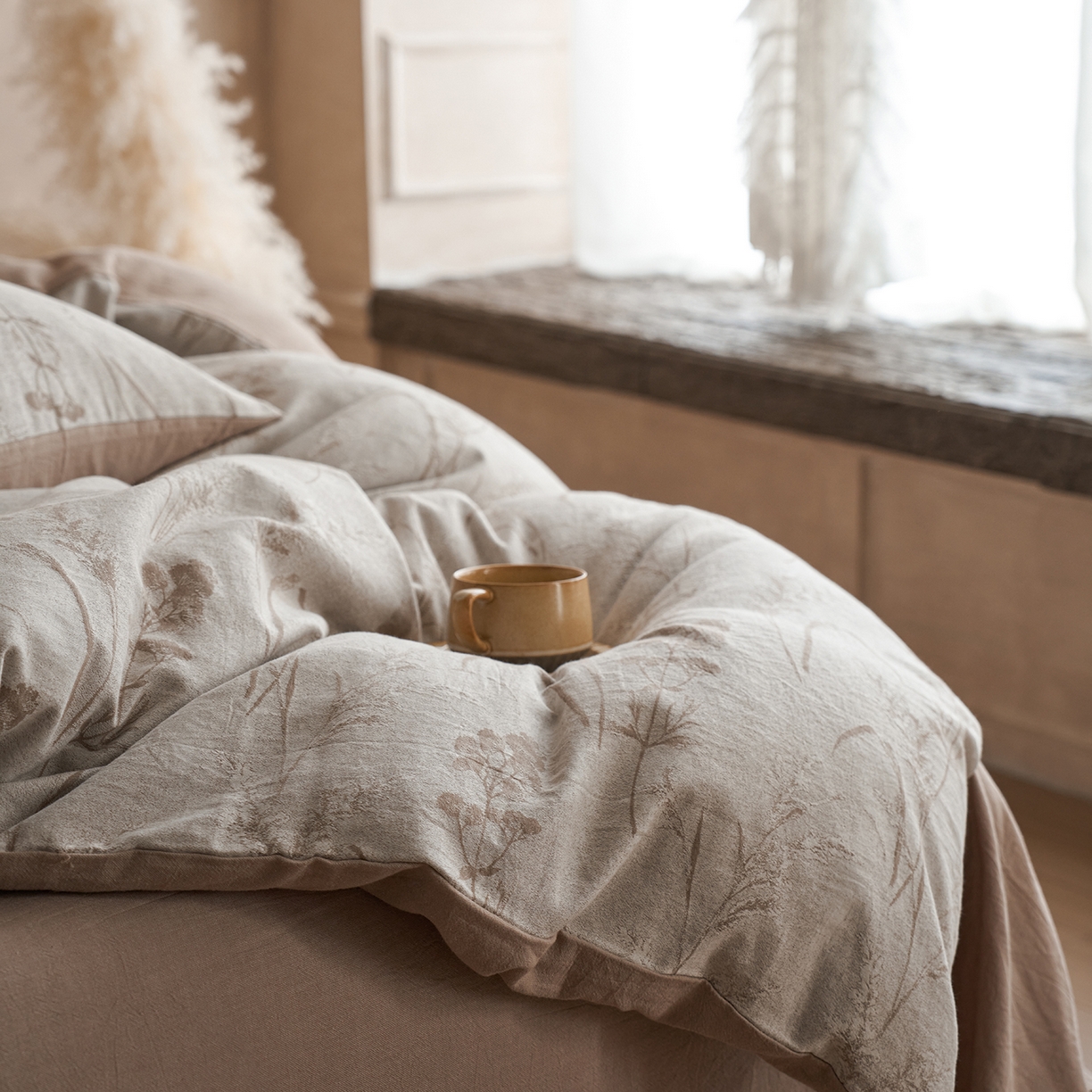 91家纺网 家纺一手货源 找家纺 （总）梵克保罗 2025秋冬新款全棉水洗色织大提花四件套