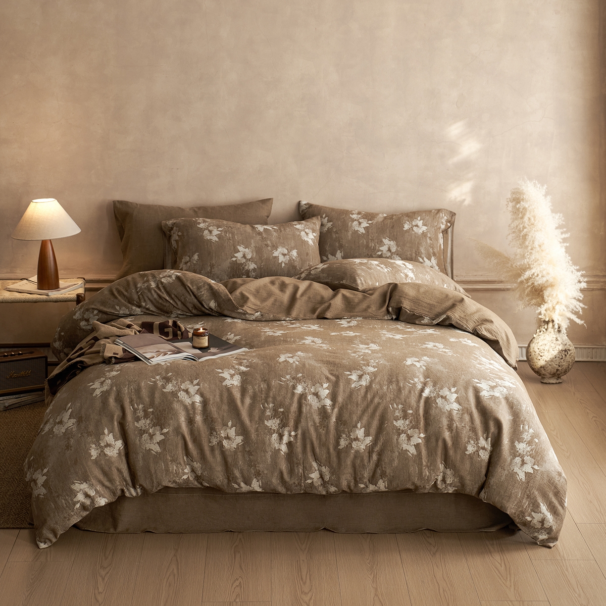 91家纺网 家纺一手货源 找家纺 （总）梵克保罗 2025秋冬新款全棉水洗色织大提花四件套