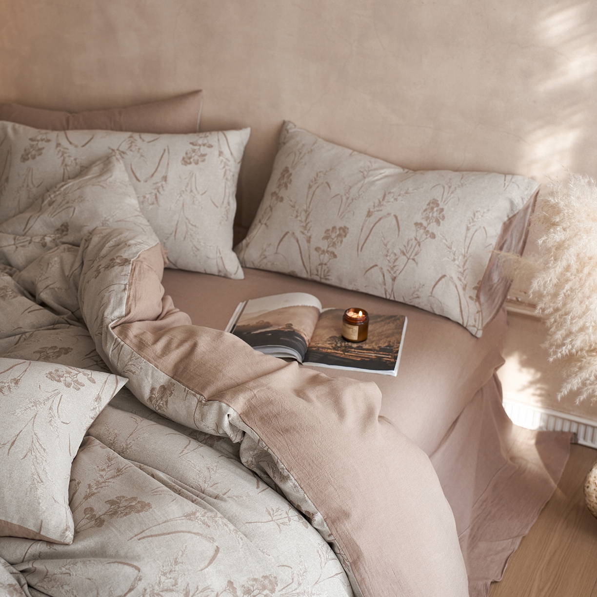 91家纺网 家纺一手货源 找家纺 梵克保罗 2025秋冬新款全棉水洗色织大提花四件套 艾薇娜-桂圆