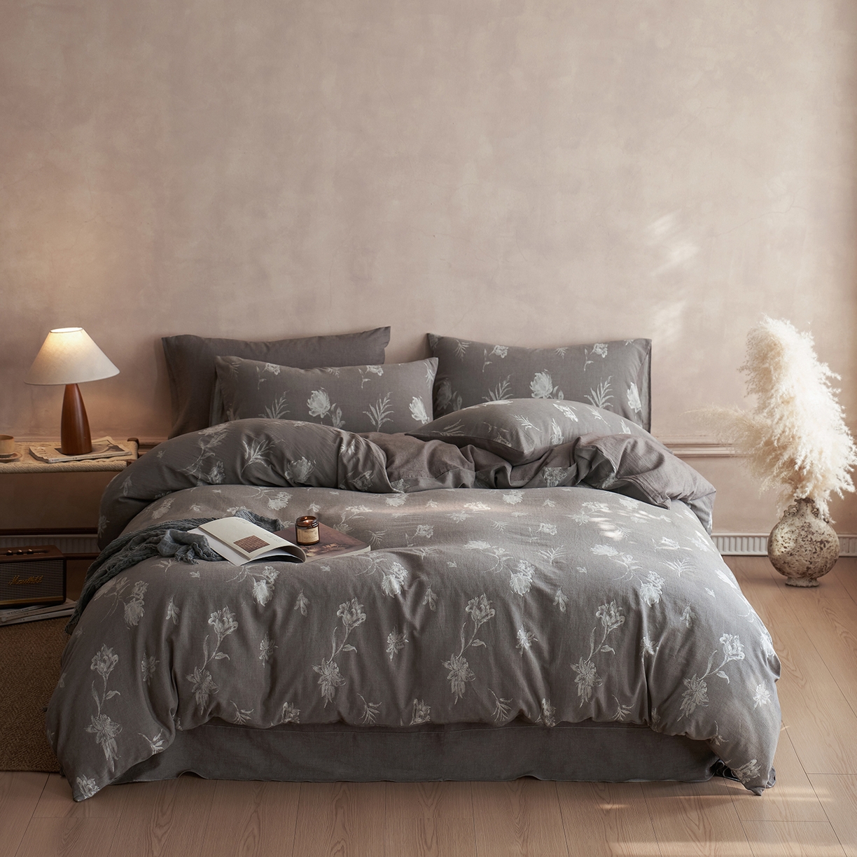 91家纺网 家纺一手货源 找家纺 （总）梵克保罗 2025秋冬新款全棉水洗色织大提花四件套